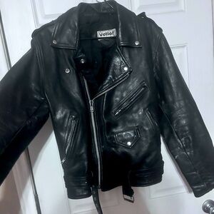Leather biker jacket